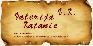 Valerija Katanić vizit kartica